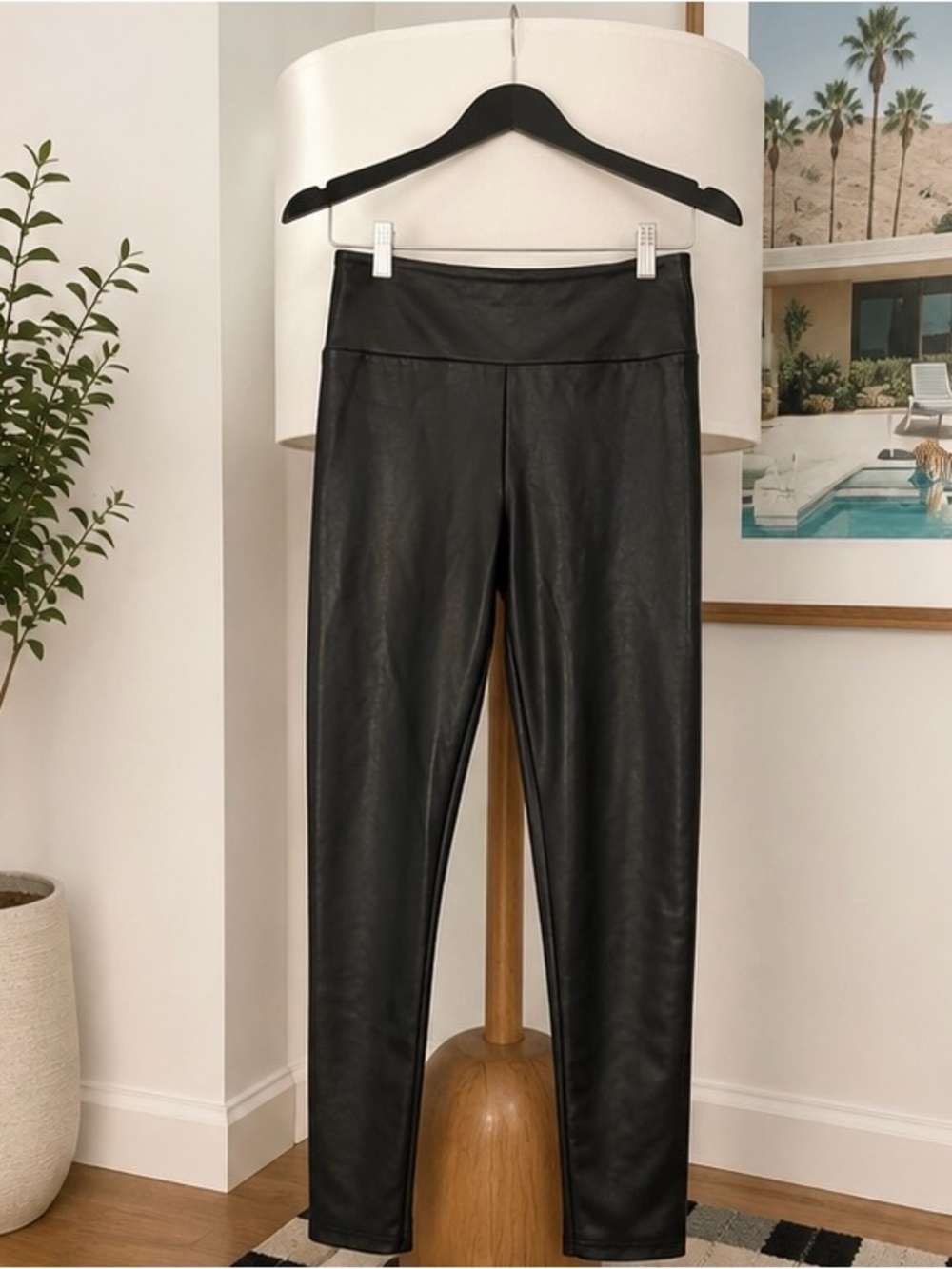 Abercrombie & Fitch Black Faux Leather High-Waist Leggings